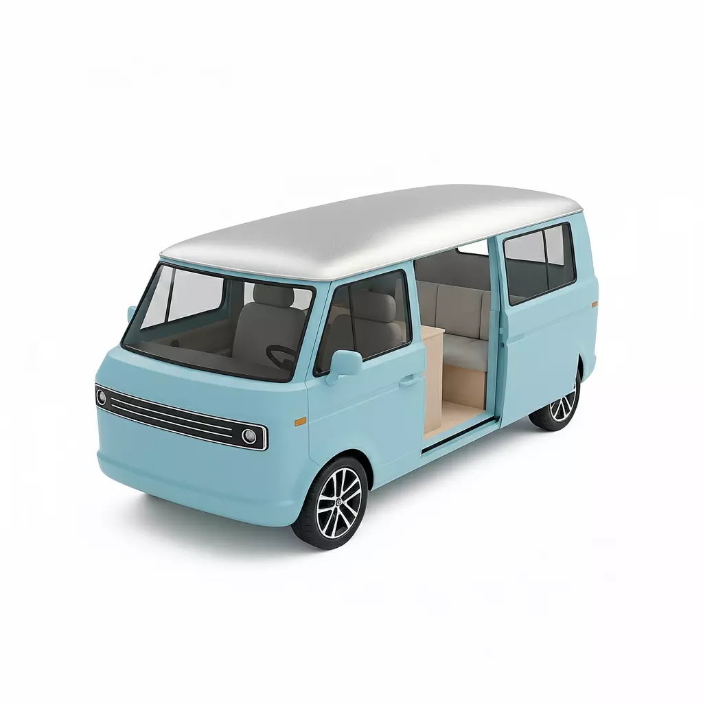 Camper Van Low-poly 3D model_3