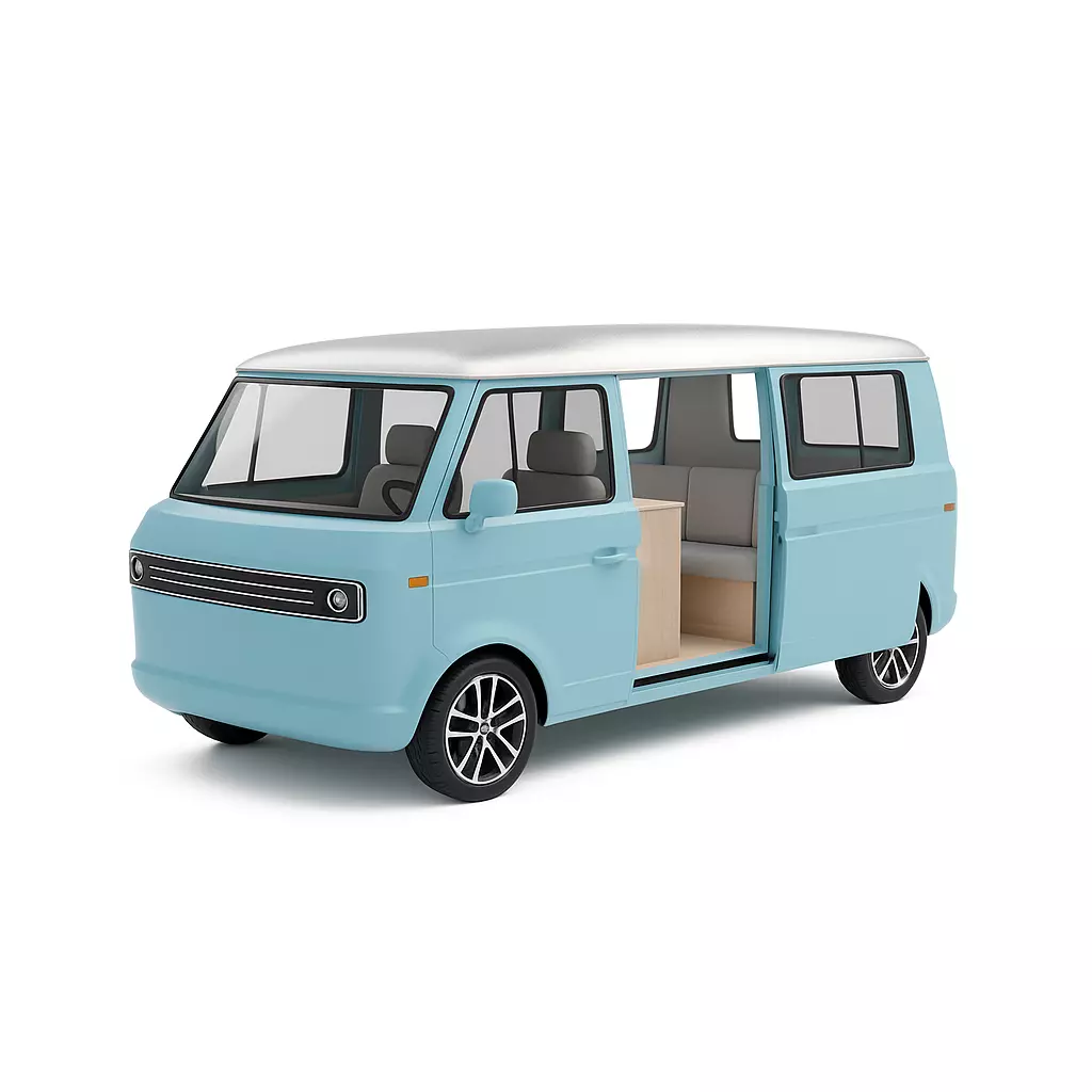 Camper Van Low-poly 3D model_0