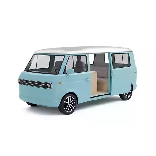 Camper Van Low-poly 3D model Camper Van Low-poly 3D model