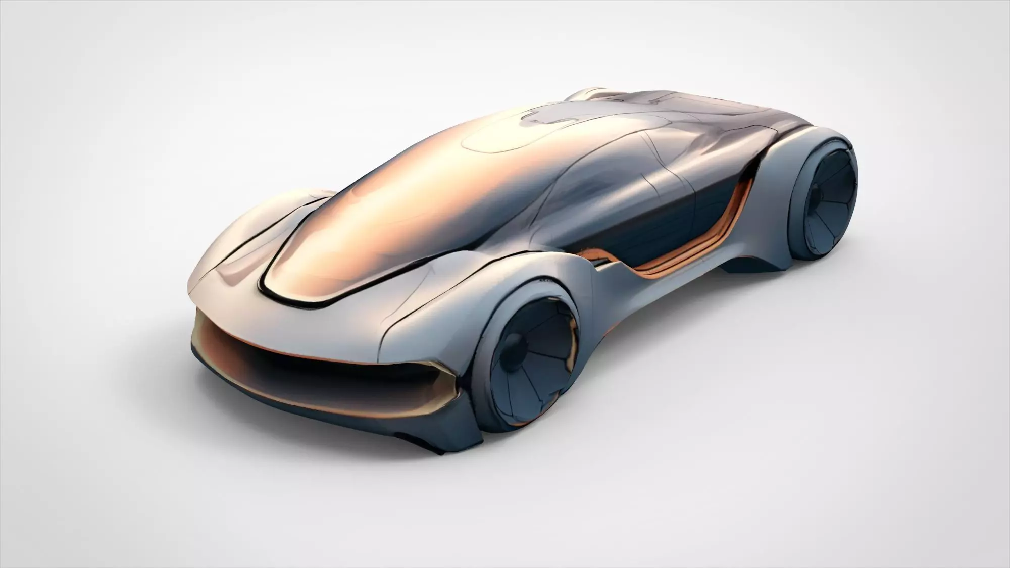 Futuristic car  3D model_2