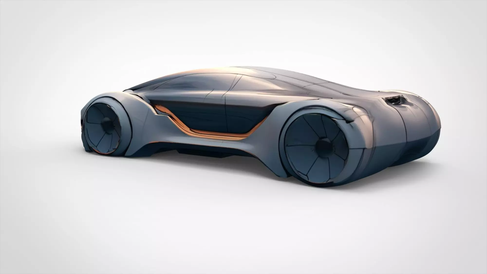 Futuristic car  3D model_3