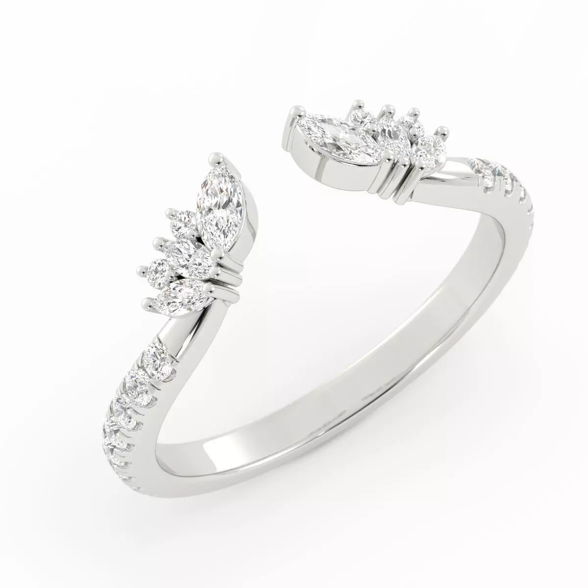 Beautiful Engagement Ring Set With Jacket 3DM and Rendering 3D print model_9