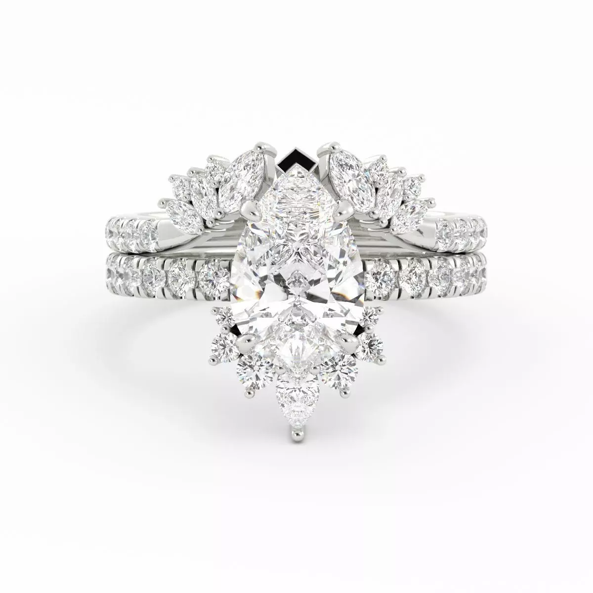 Beautiful Engagement Ring Set With Jacket 3DM and Rendering 3D print model_0