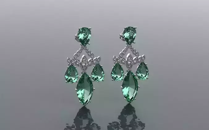 Earring Flowers - Jewelry 3D - BR-29