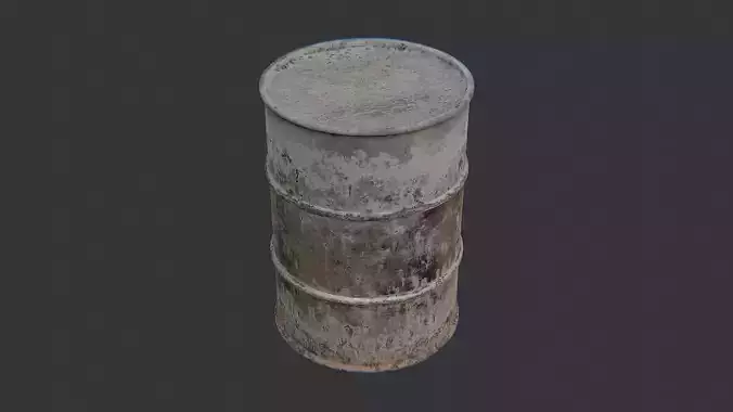 Rusty Oil Drum for Outdoor Industrial Scenes