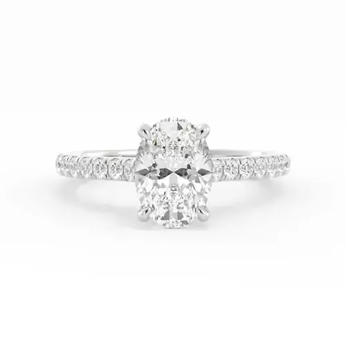 Oval Engagement Ring SET and Single Ring Two in One 3DM