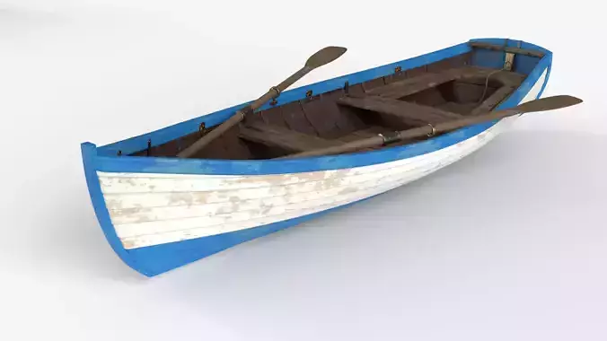 Old wooden white boat