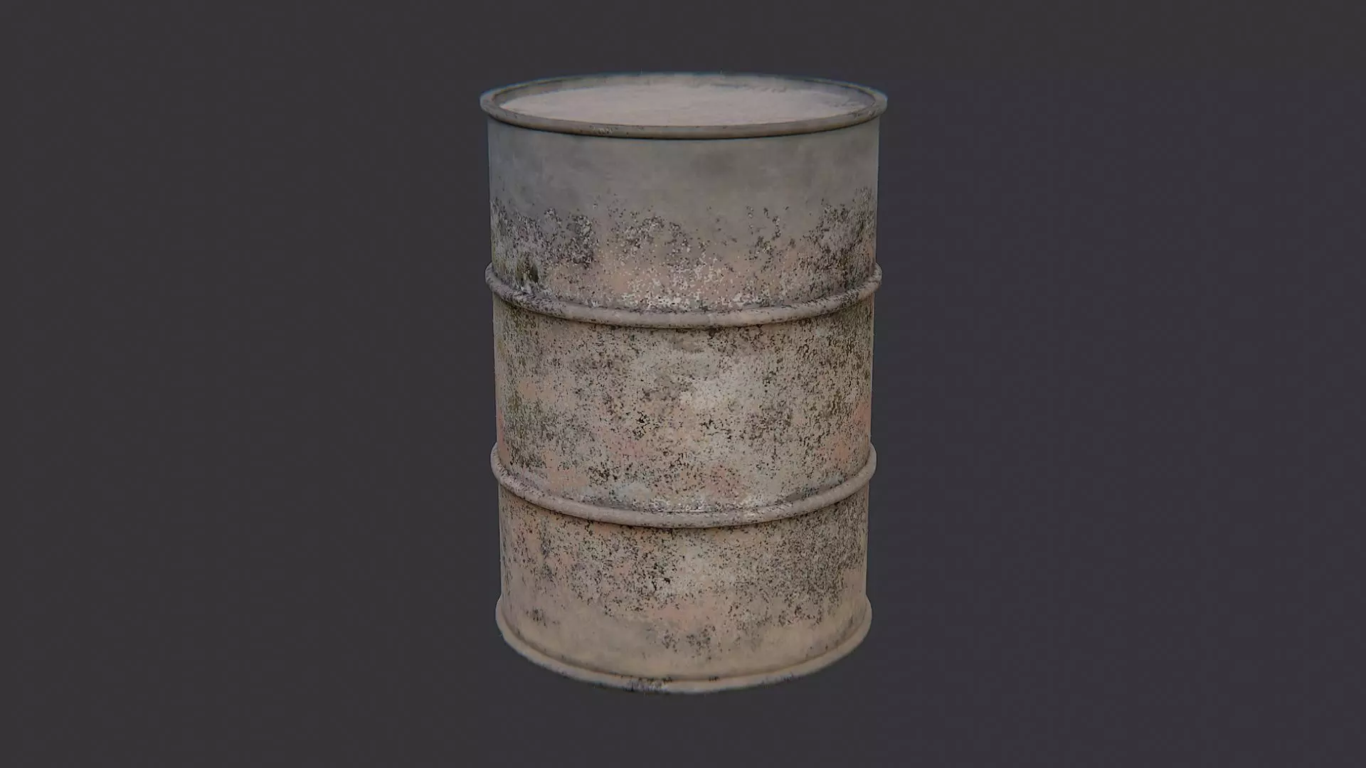 Rusty Oil Drum Barrel Weathered Industrial Container Low-poly 3D model_2