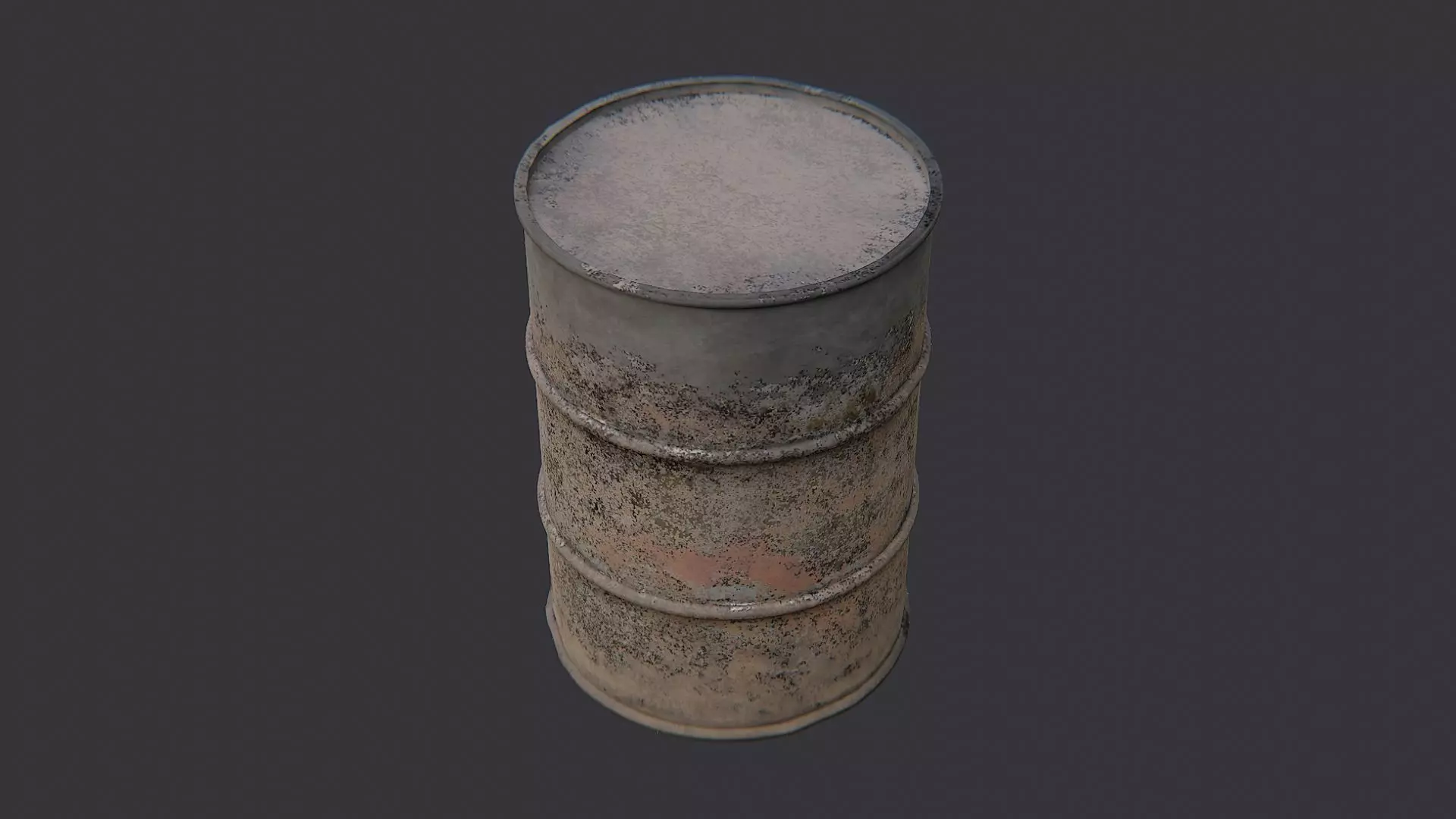 Rusty Oil Drum Barrel Weathered Industrial Container Low-poly 3D model_3