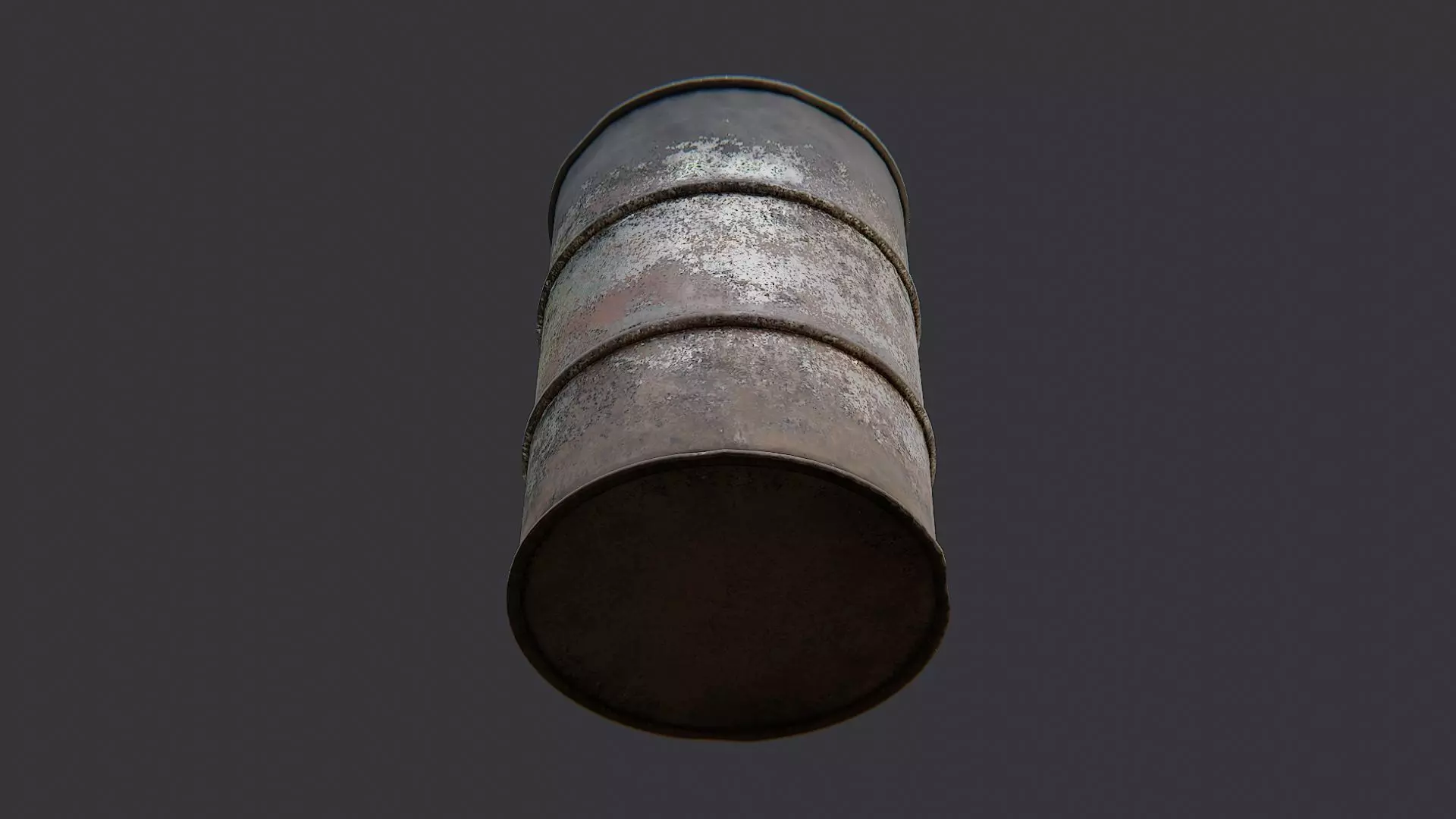 Rusty Oil Drum Barrel Weathered Industrial Container Low-poly 3D model_5