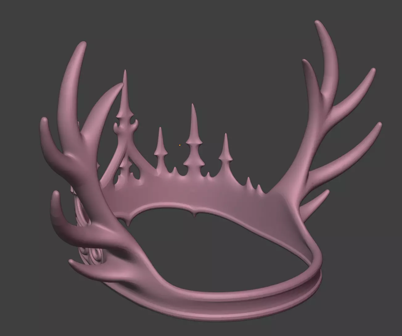 GOTHIC ANTLERS CROWN 3D print model_7