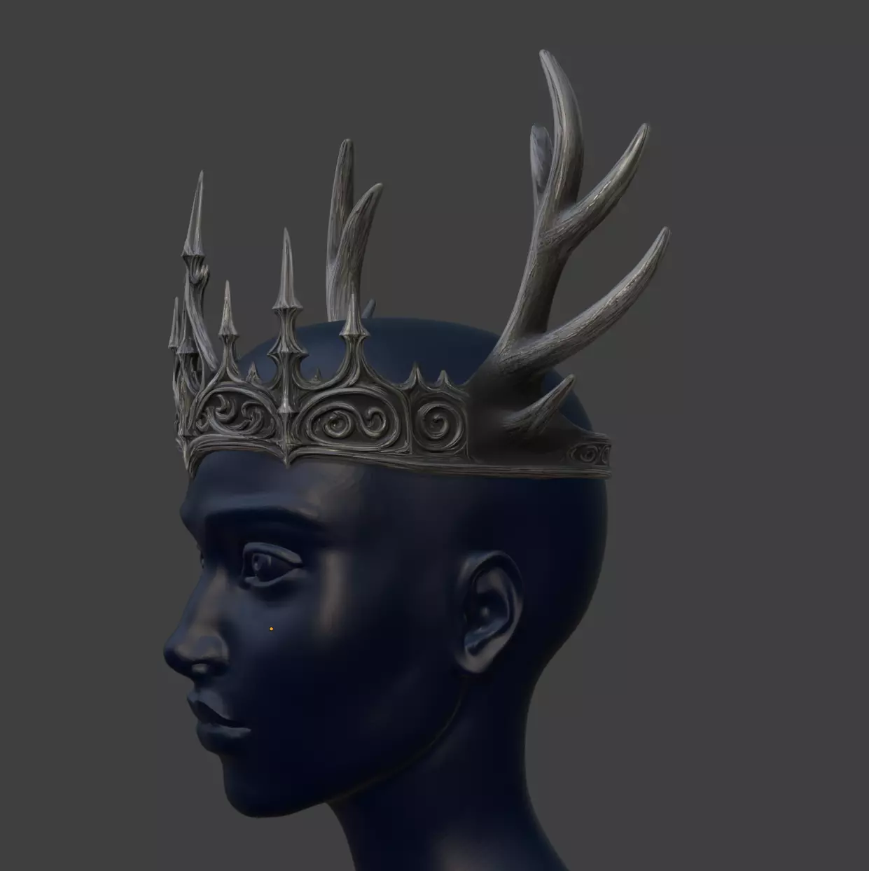 GOTHIC ANTLERS CROWN 3D print model_2