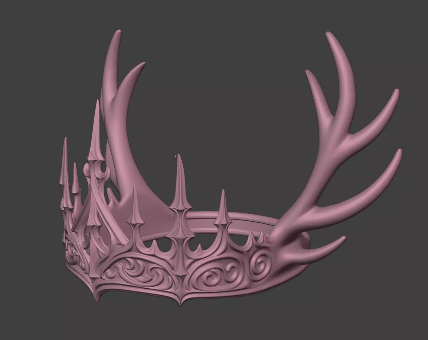 GOTHIC ANTLERS CROWN 3D print model_5