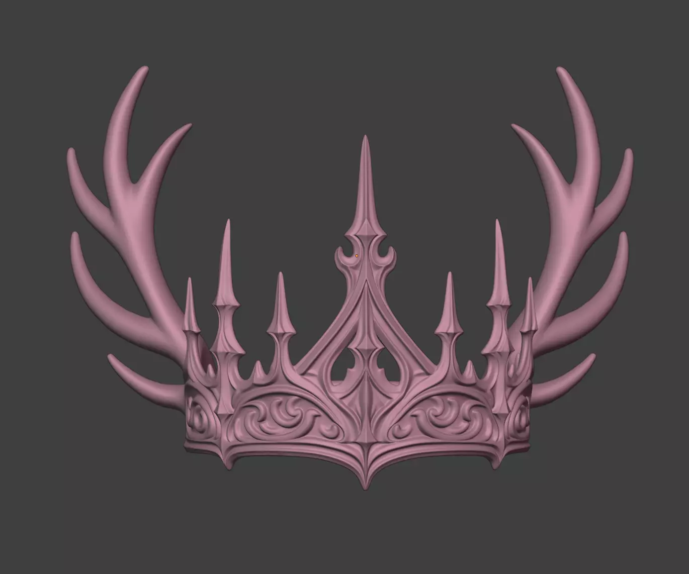 GOTHIC ANTLERS CROWN 3D print model_4