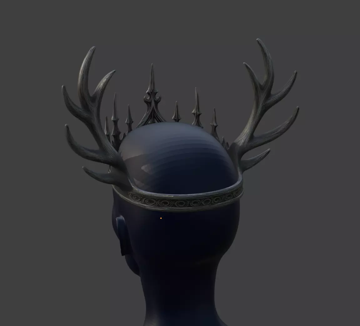 GOTHIC ANTLERS CROWN 3D print model_3