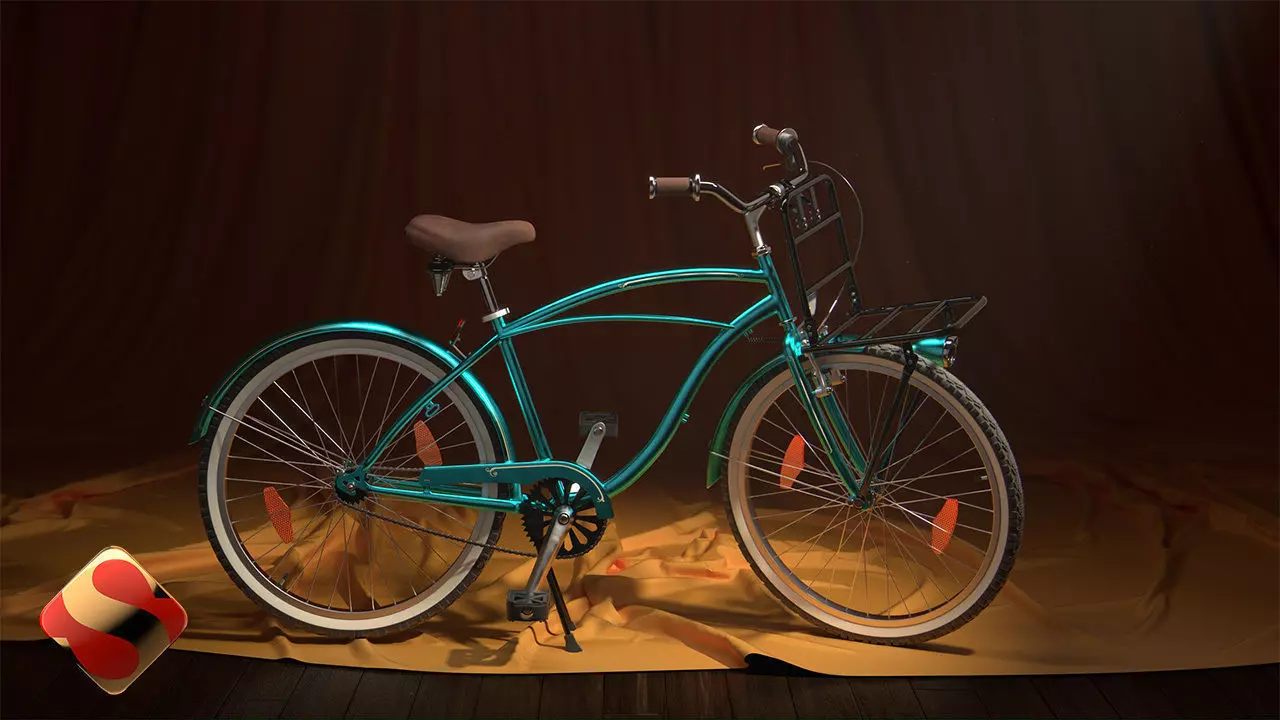 Beach Cruiser Bicycle 3D model_0