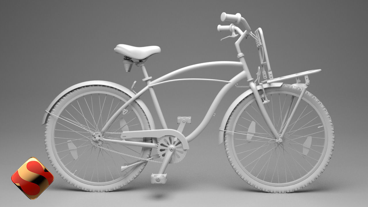 Beach Cruiser Bicycle 3D model_1
