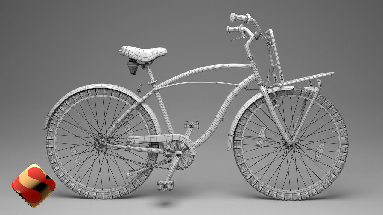 Beach Cruiser Bicycle 3D model_3