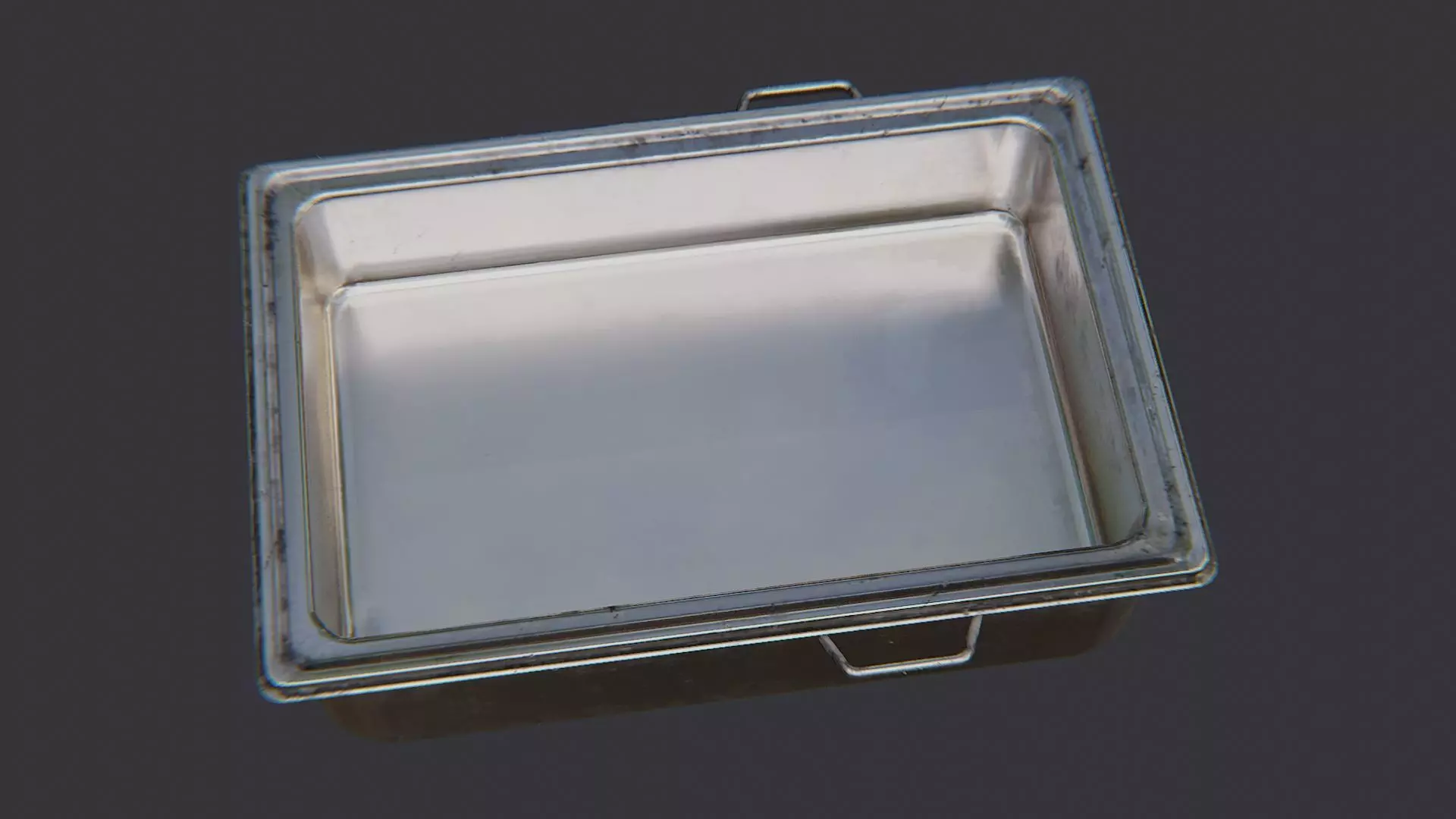 Metal Chafer Pan for Cafeteria Service Low-poly 3D model_4