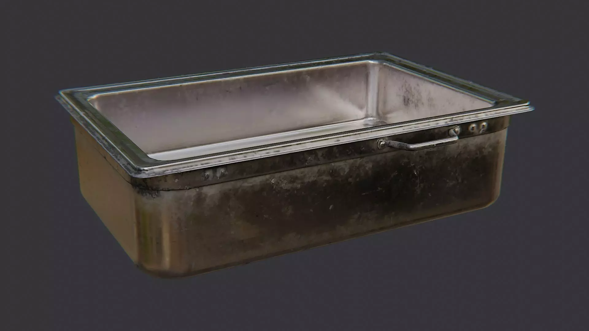 Metal Chafer Pan for Cafeteria Service Low-poly 3D model_0