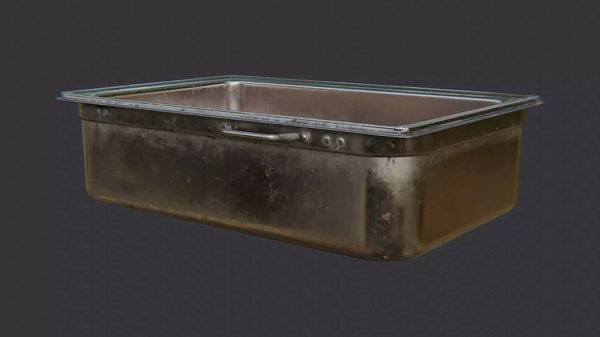 Metal Chafer Pan for Cafeteria Service Low-poly 3D model_2