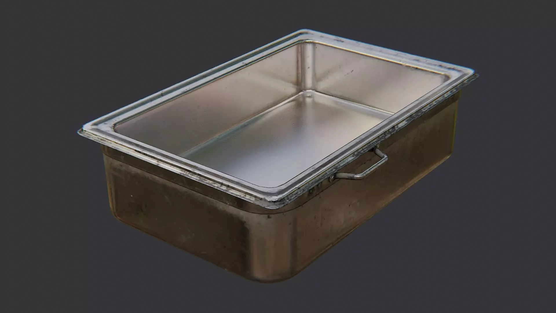 Metal Chafer Pan for Cafeteria Service Low-poly 3D model_3