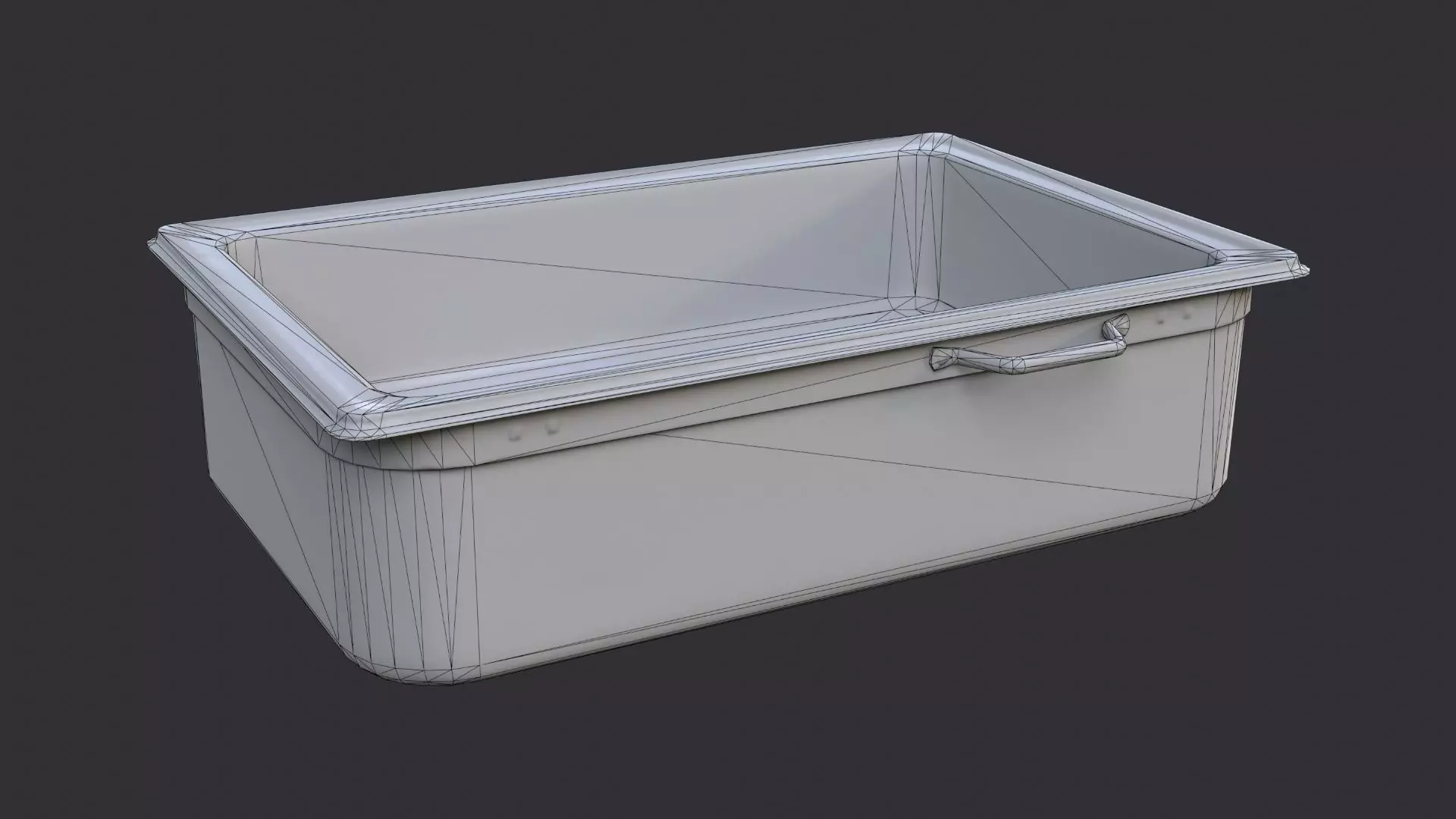 Metal Chafer Pan for Cafeteria Service Low-poly 3D model_7