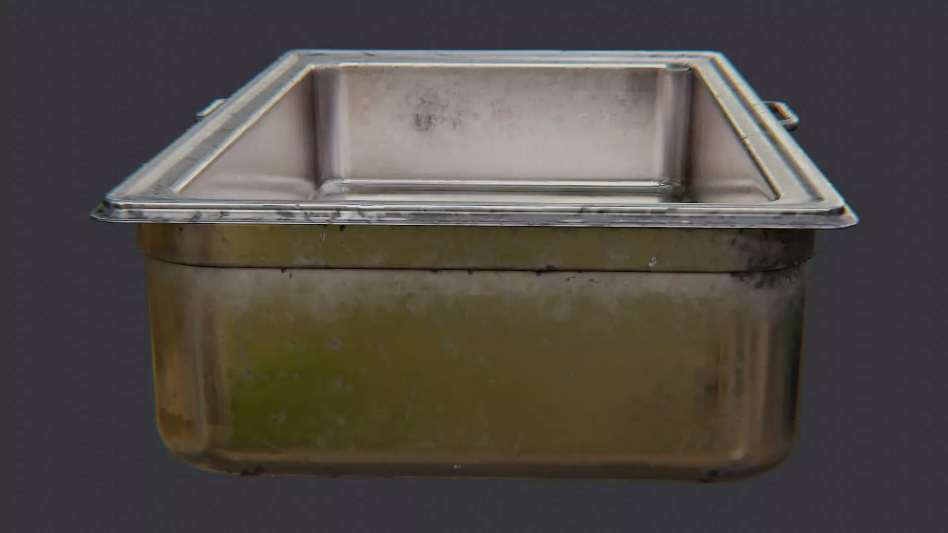 Metal Chafer Pan for Cafeteria Service Low-poly 3D model_1