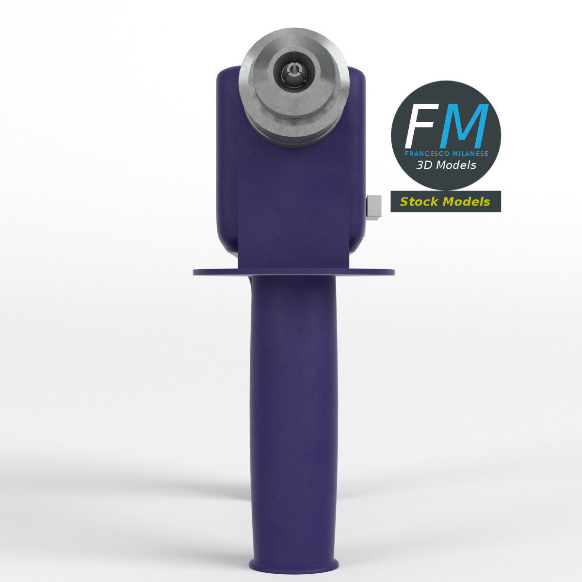 Drill pistol grip base mesh 3D model_3