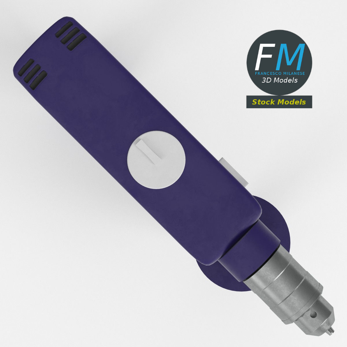 Drill pistol grip base mesh 3D model_6