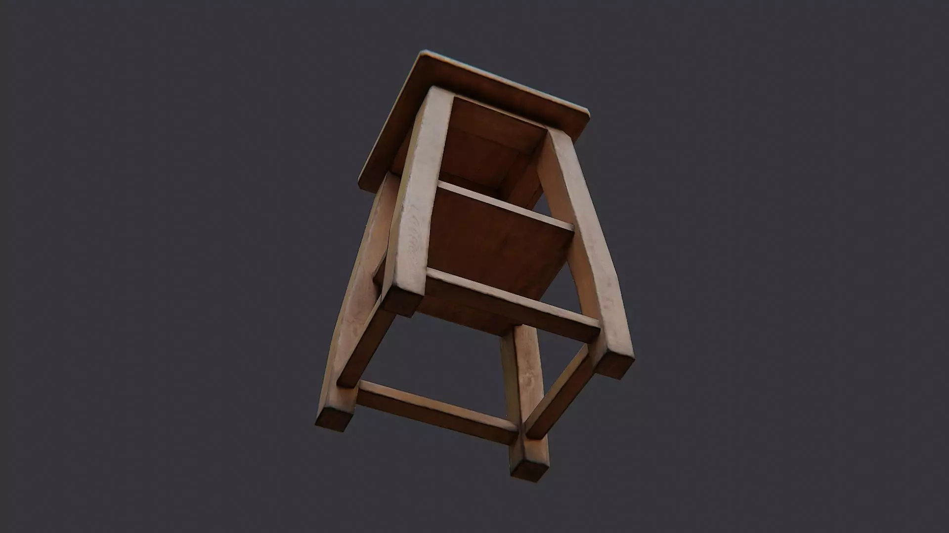 Dun Lounge Wood Table Hookah Style Low-poly 3D model_5