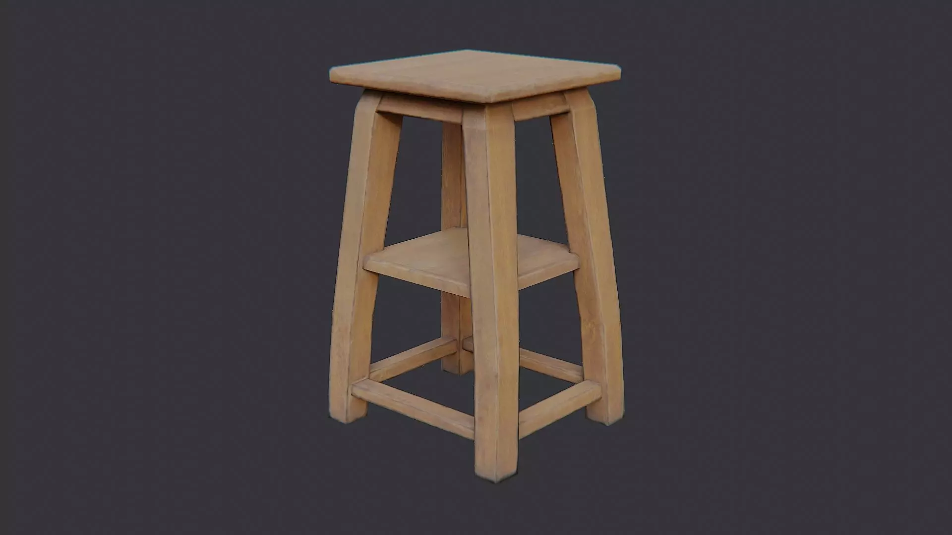 Dun Lounge Wood Table Hookah Style Low-poly 3D model_2