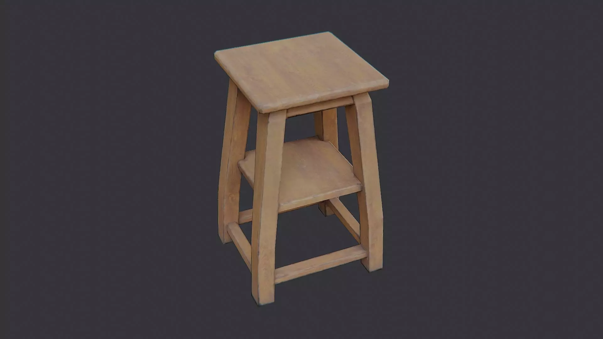 Dun Lounge Wood Table Hookah Style Low-poly 3D model_0