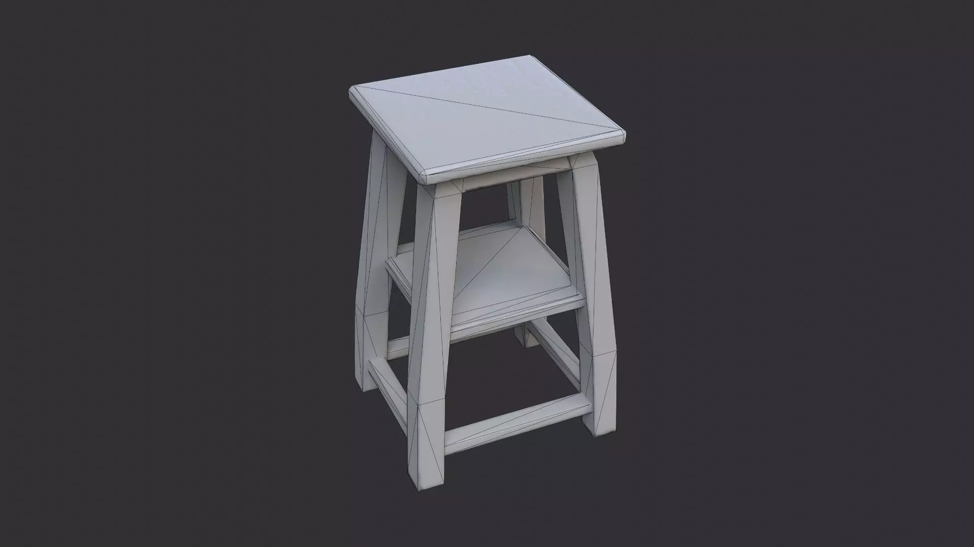 Dun Lounge Wood Table Hookah Style Low-poly 3D model_7