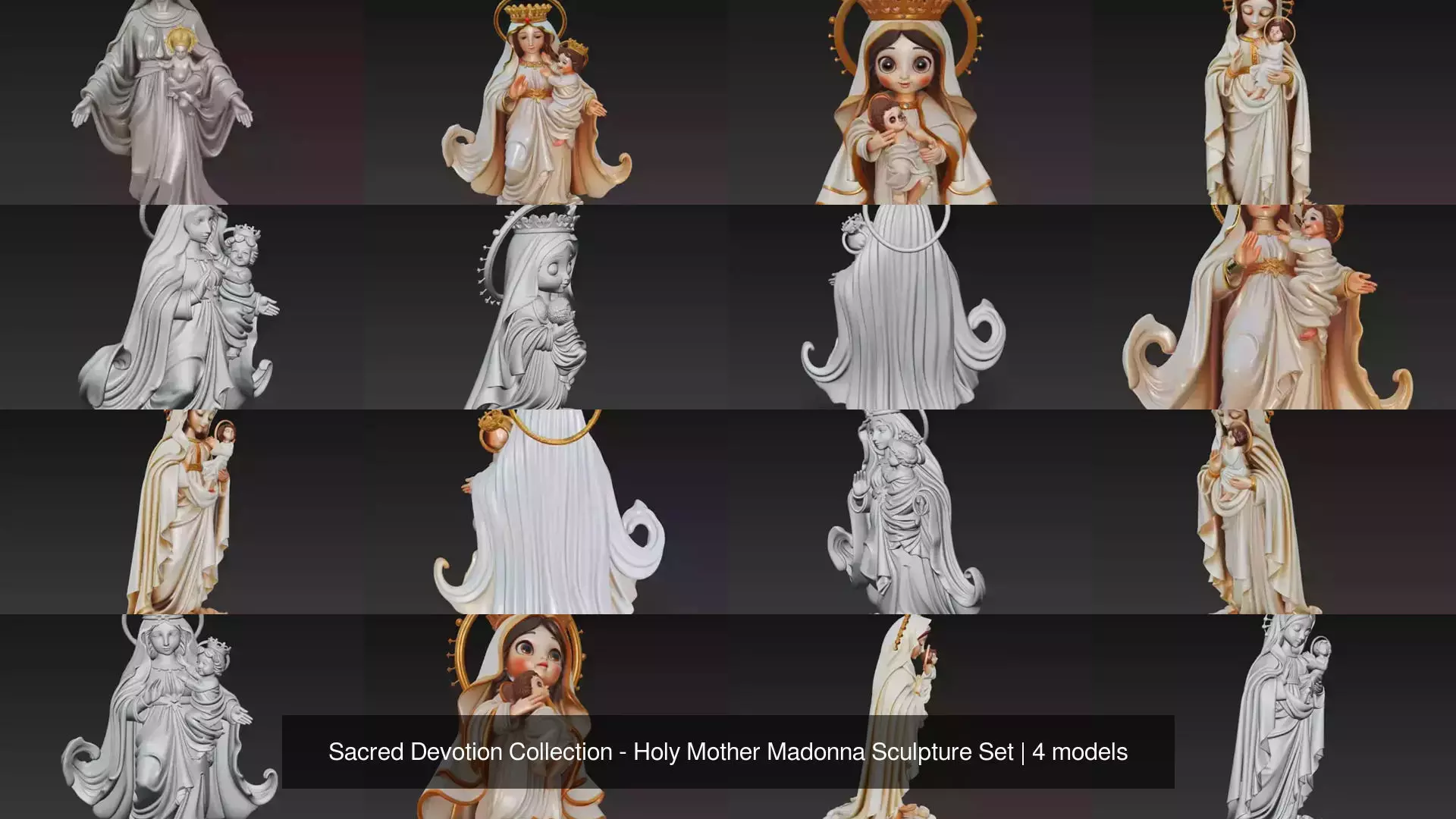 Sacred Devotion Collection - Holy Mother Madonna Sculpture Set _0