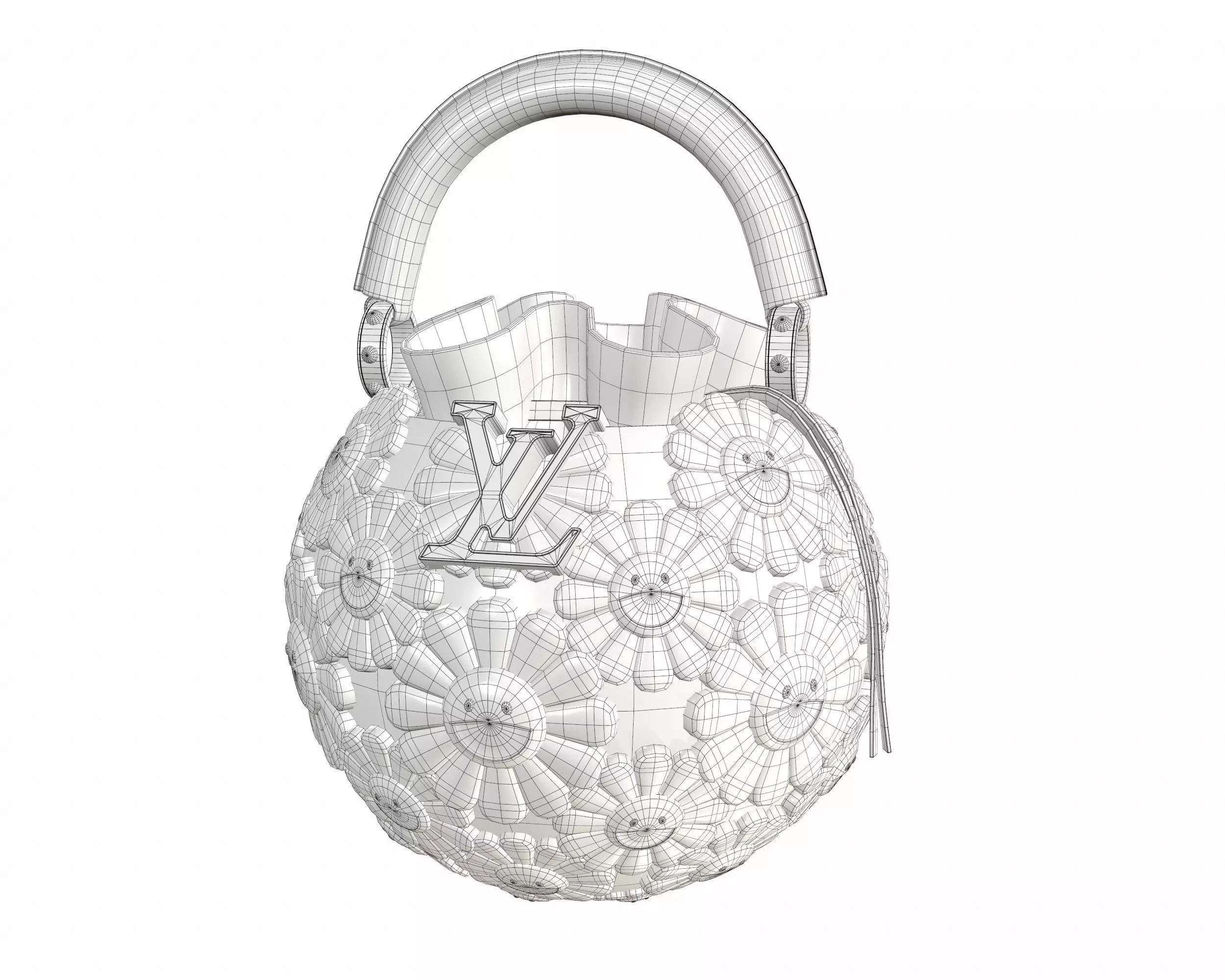 Louis Vuitton x Murakami Artycapucine Capubloom Bag Low-poly 3D model_11