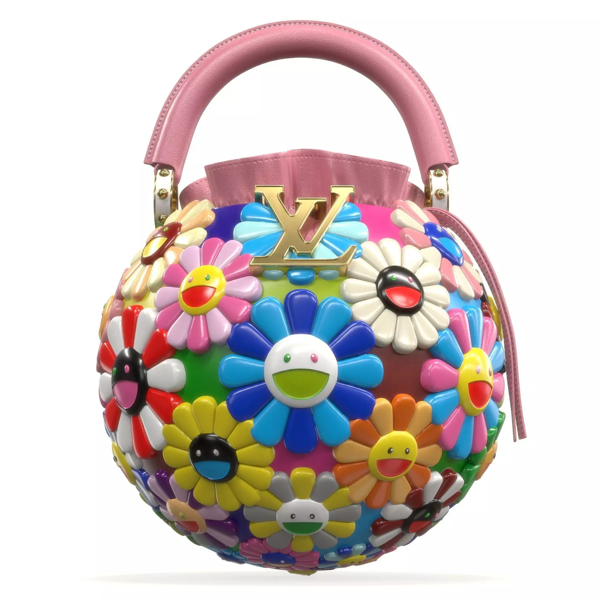 Louis Vuitton x Murakami Artycapucine Capubloom Bag Low-poly 3D model_4