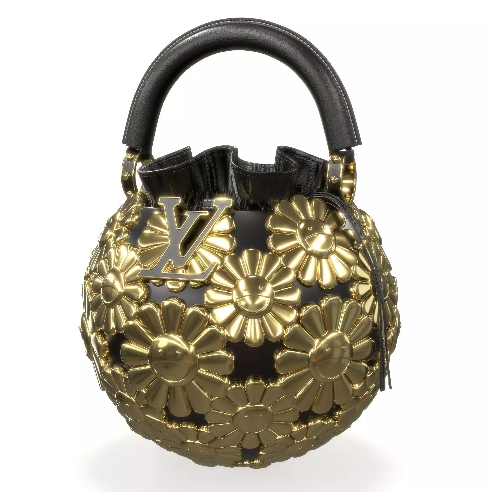 Louis Vuitton x Murakami Artycapucine Capubloom Bag Low-poly 3D model_1