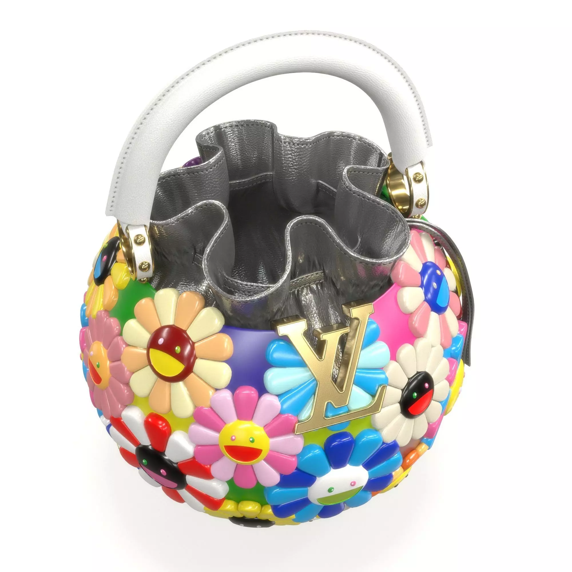 Louis Vuitton x Murakami Artycapucine Capubloom Bag Low-poly 3D model_10