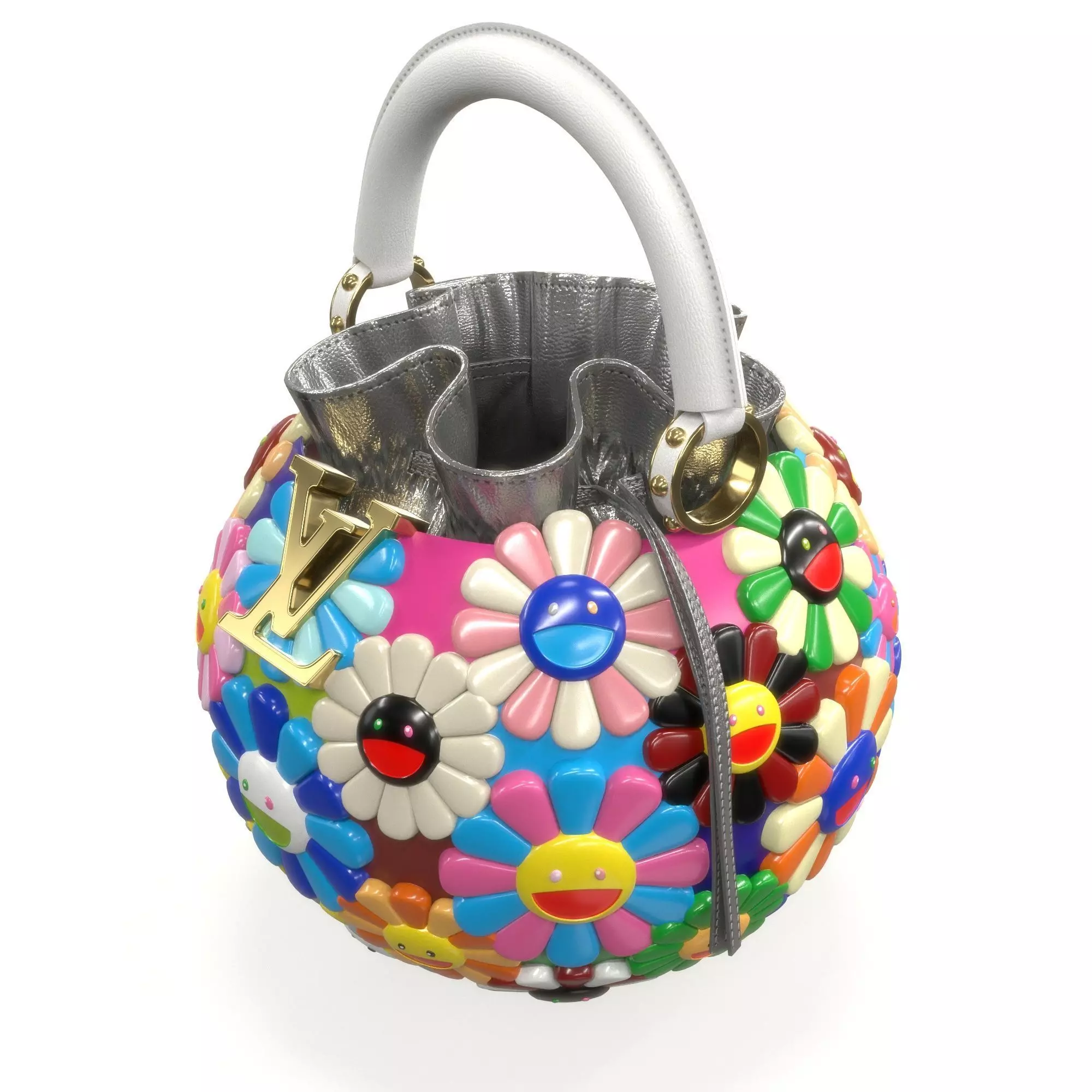 Louis Vuitton x Murakami Artycapucine Capubloom Bag Low-poly 3D model_8