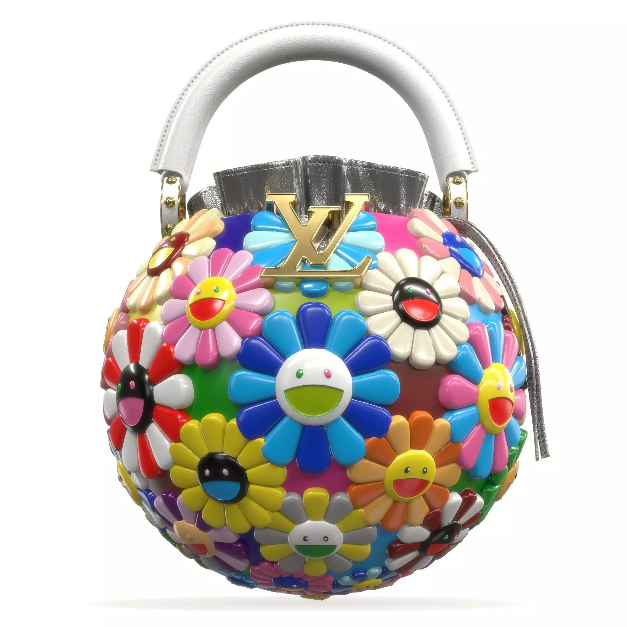 Louis Vuitton x Murakami Artycapucine Capubloom Bag Low-poly 3D model_5