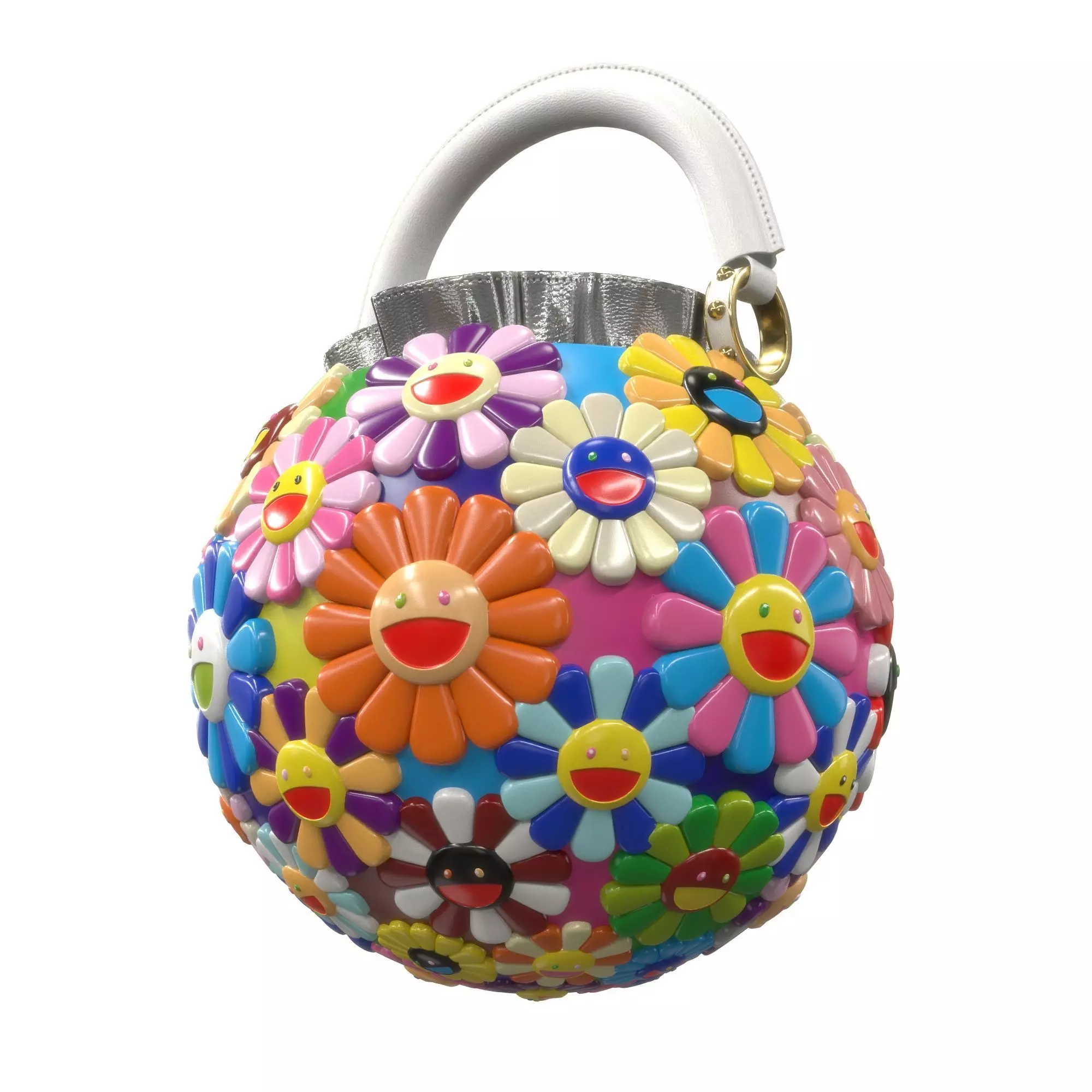 Louis Vuitton x Murakami Artycapucine Capubloom Bag Low-poly 3D model_9