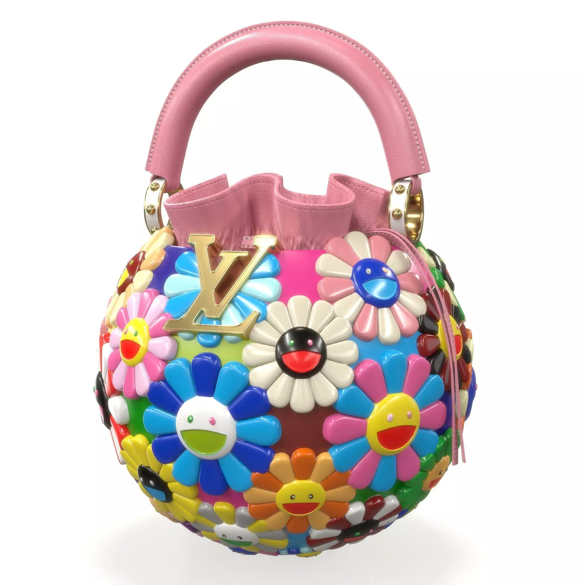 Louis Vuitton x Murakami Artycapucine Capubloom Bag Low-poly 3D model_3
