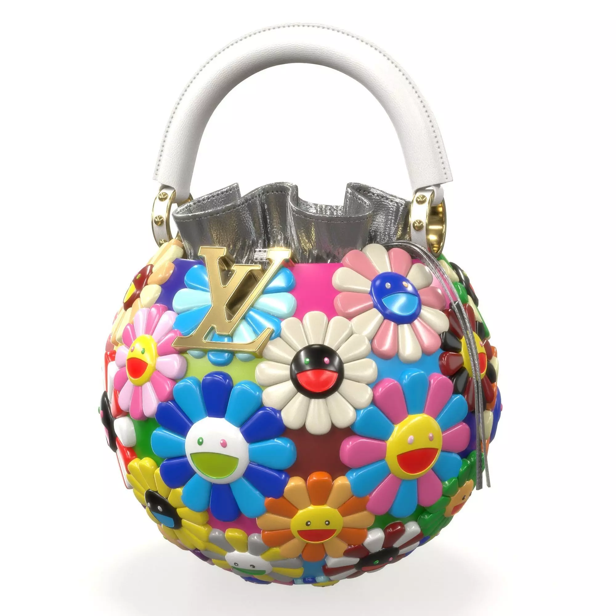 Louis Vuitton x Murakami Artycapucine Capubloom Bag Low-poly 3D model_6
