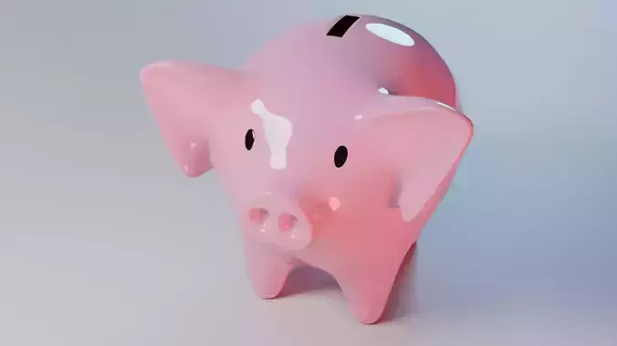 3D model pink piggy bank