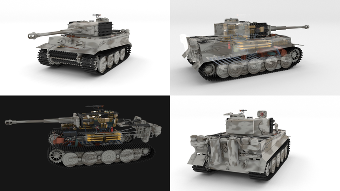 Panzer Tiger Tank Late 1944 v3 with interior