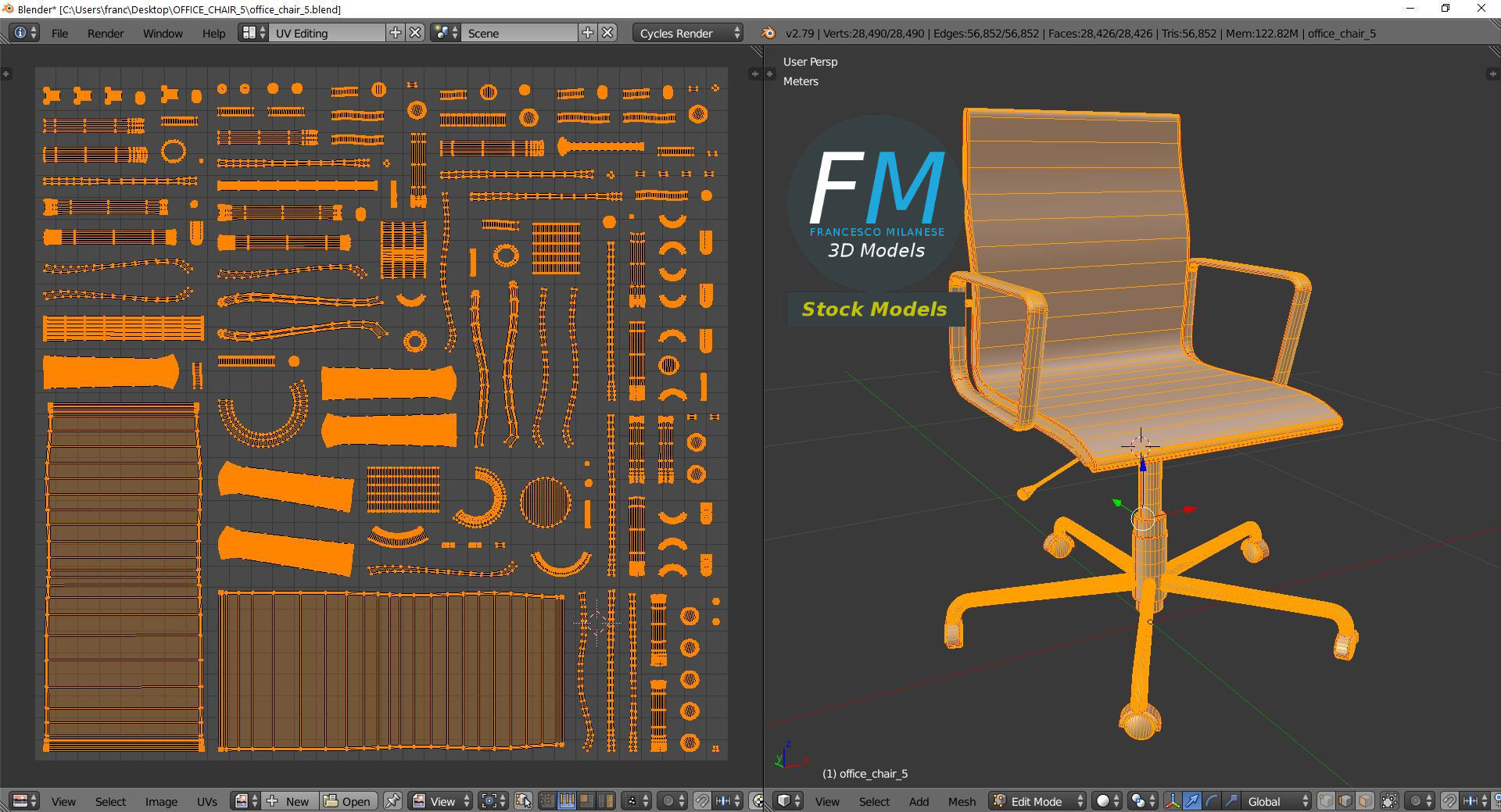 Office chair 5 3D model_10