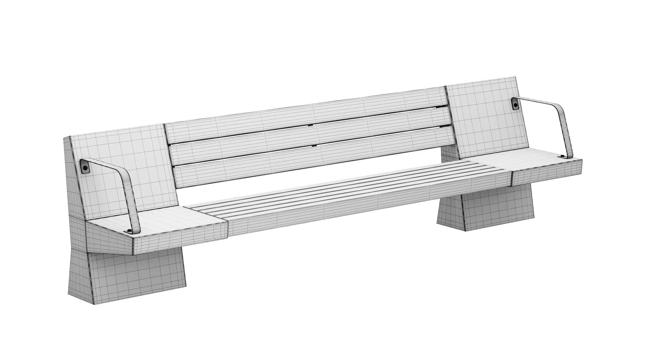Street Bench  3D model_6