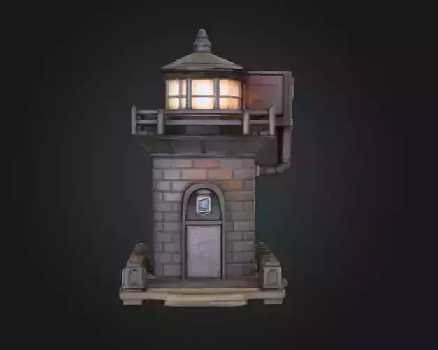 Pixel Lighthouse Low-poly 3D model 2