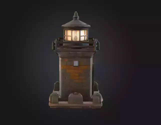 Pixel Lighthouse Low-poly 3D model 4